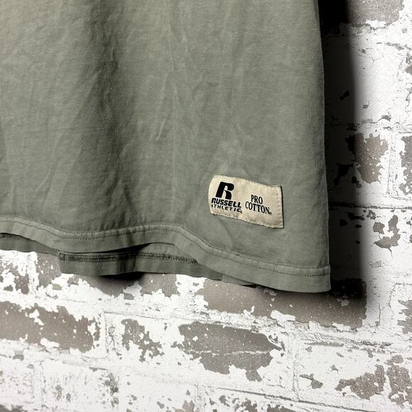 Russell Pro Cotton Pocket Tee Size Large Earth Tone Faded - Picture 3 of 8